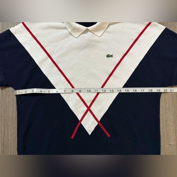 Lacoste Dark Blue and White Collar Polo - Picture 7 of 11